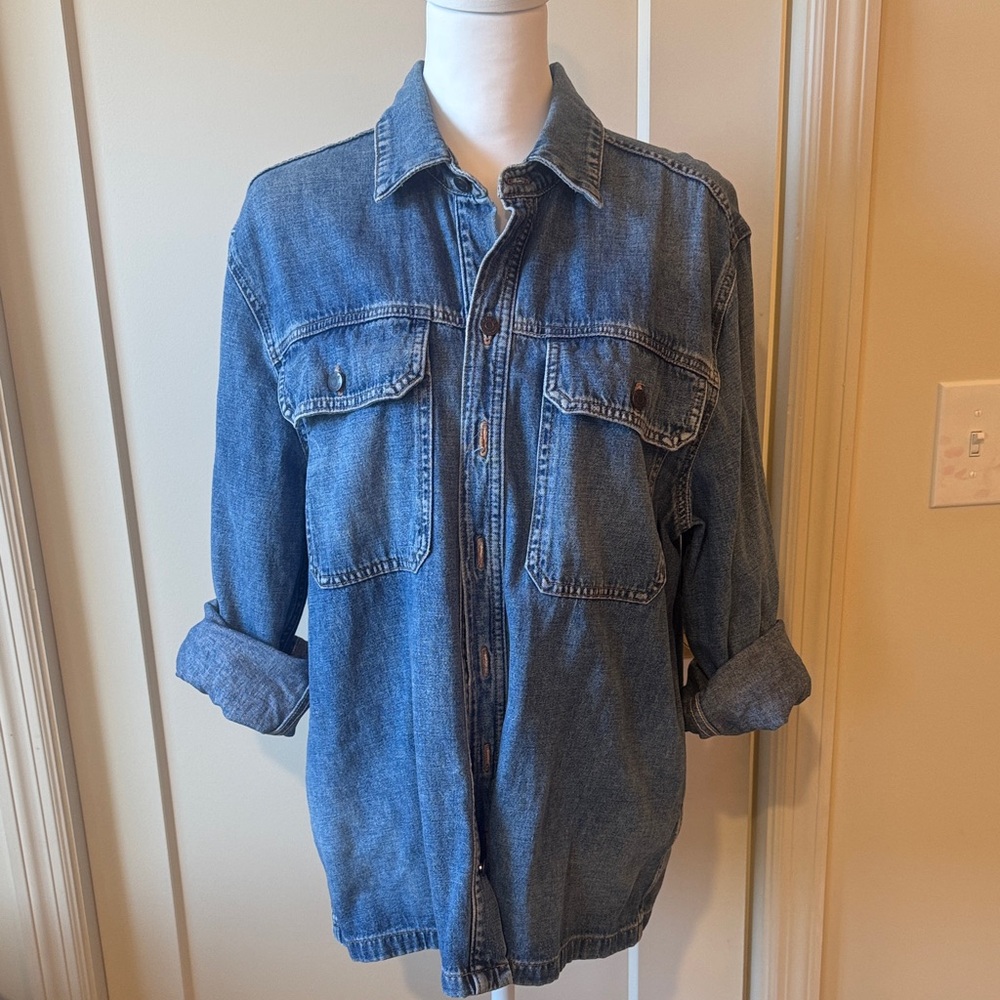 Ética Blue Denim Jacket shacket button down